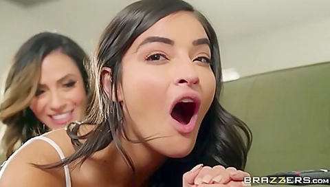 Emily Willis And Ariella Ferrera In The Babysitters Anal Initiation