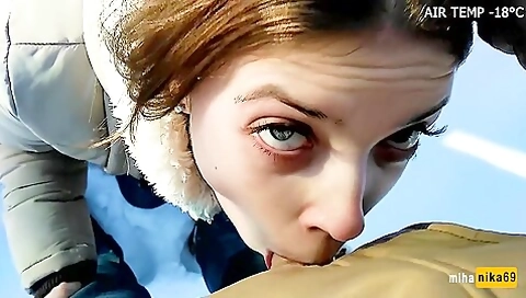 Miha Nika69 - Extreme Blowjob In The Park Air Temperature 18c
