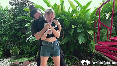 Sexy Vixen Restrained Outdoors Tickled Hard Begging For More Action