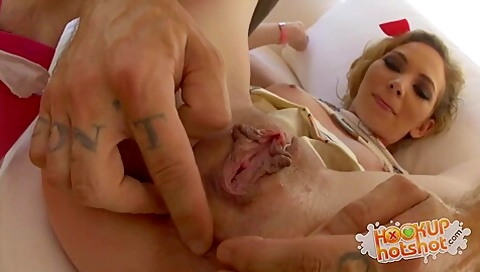 A Tattooed Guy Is Shoving His Massive Dick Deep In A Petite Blonde’s Dirty Mouth - Teaser Video