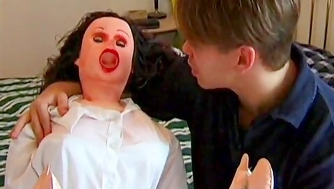 Horny Studs Blow Up Doll Comes Alive And He Fucks Her In Bed