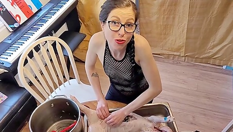 Nerdy Faery Prepares And Devours Tommy Piggy (vegan Trigger Warning)